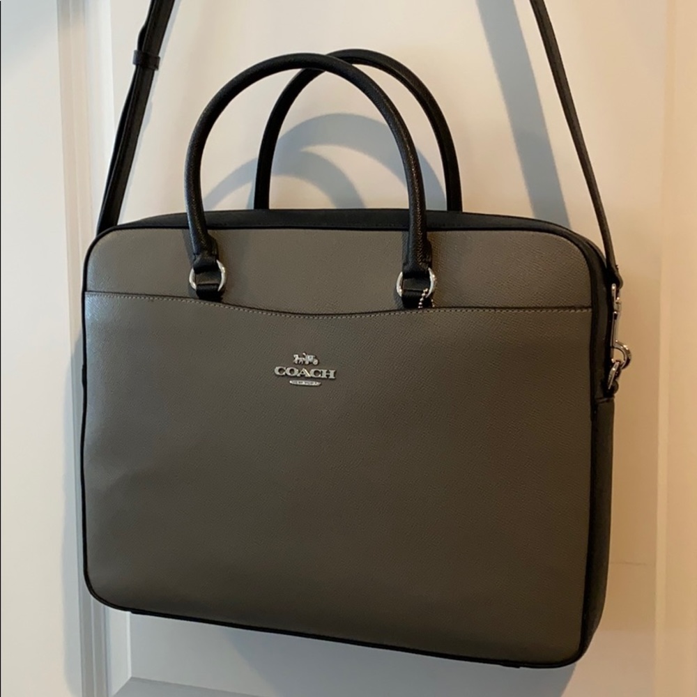 Coach laptop bag in colorblock